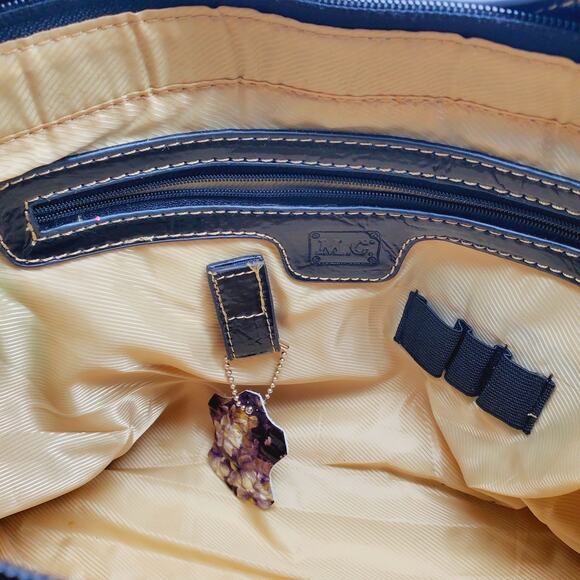 Maddie Clare Croc Embossed Tote Handbag Yellow Purple Rose Purse Shoulder Bag - Picture 8 of 16